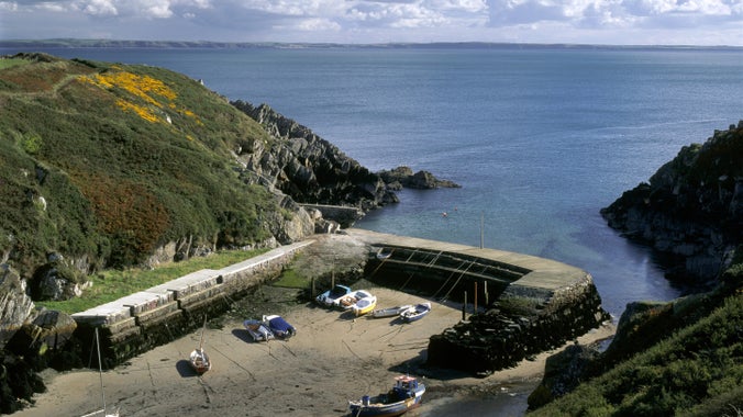 Aerial view of Porthclais Harbour